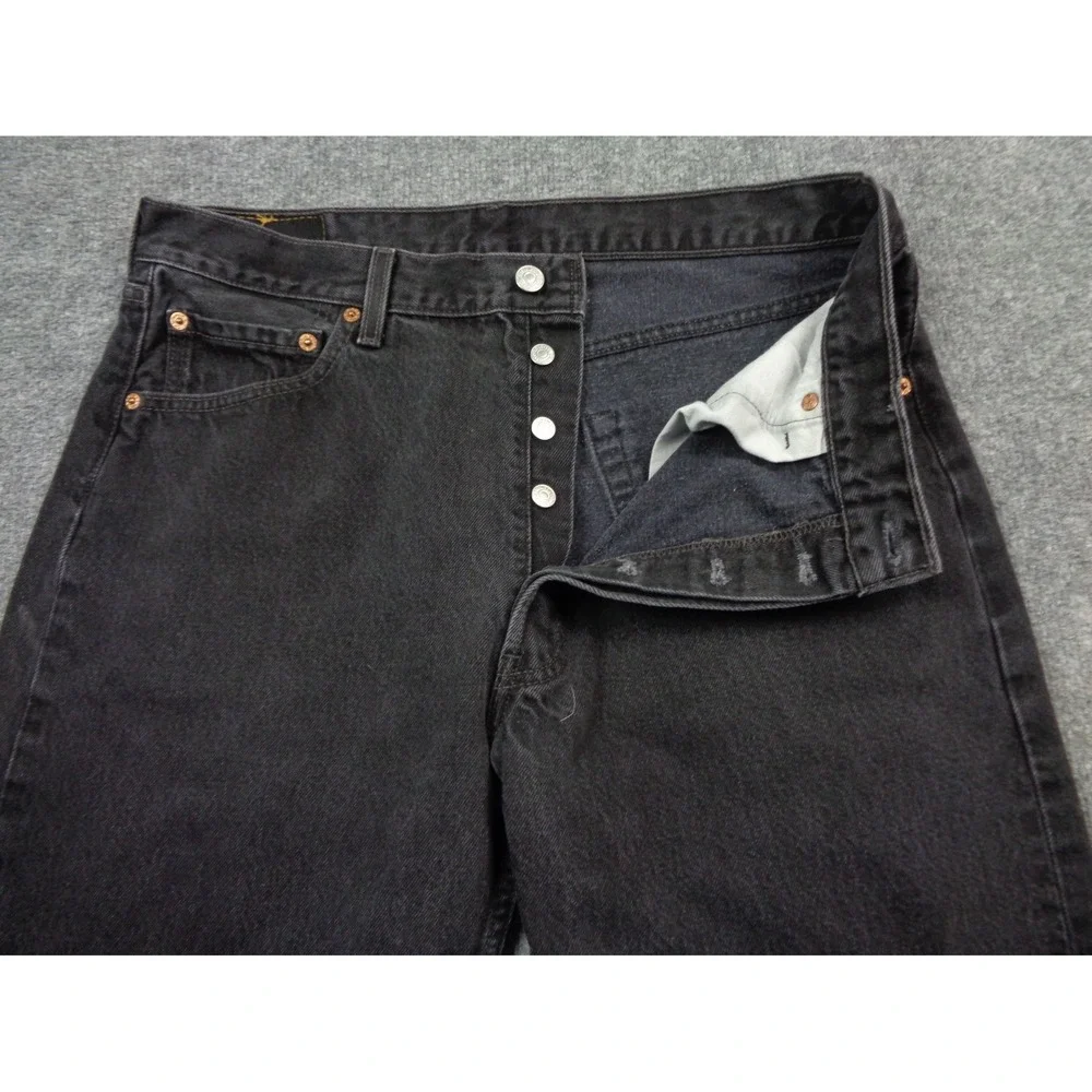Vintage Levis 501 Jeans Mens 36x34 (34x34) Black Denim USA Made Washed 90s Faded